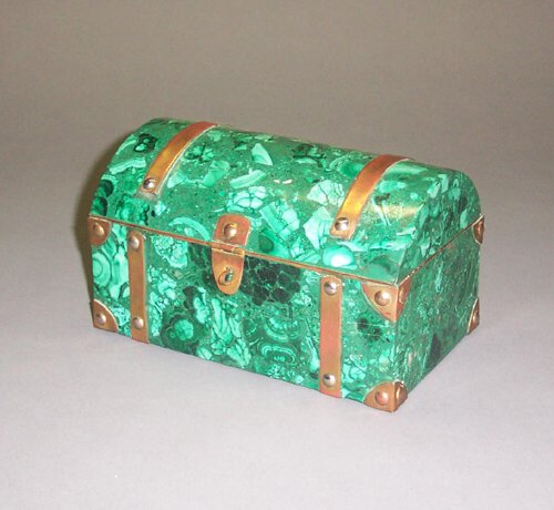 CONTINENTAL MALACHITE AND BRASS BOUND BO