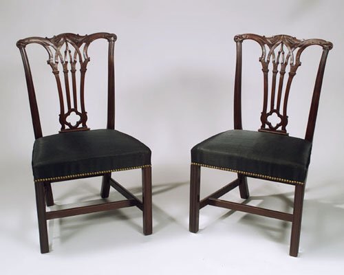 PAIR OF GEORGE III STYLE MAHOGANY SIDE C