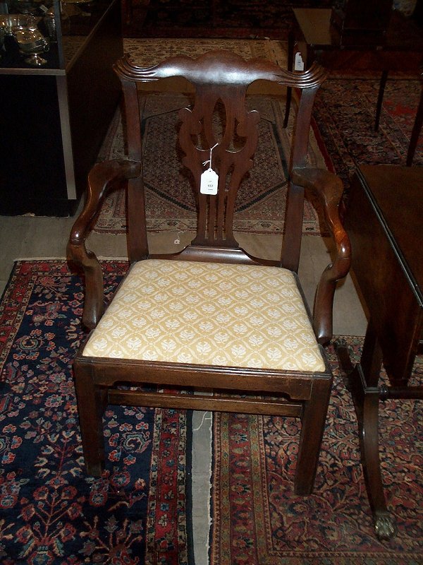 GEORGE III MAHOGANY ARMCHAIR