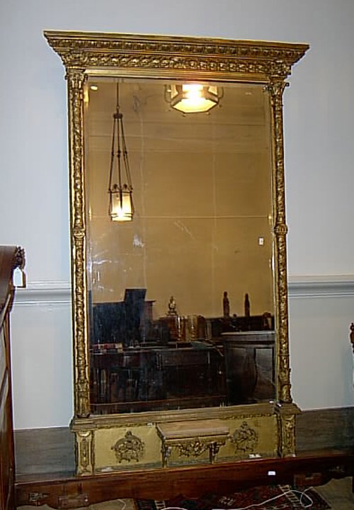 LARGE GILTWOOD AND GESSO WALL MIRROR