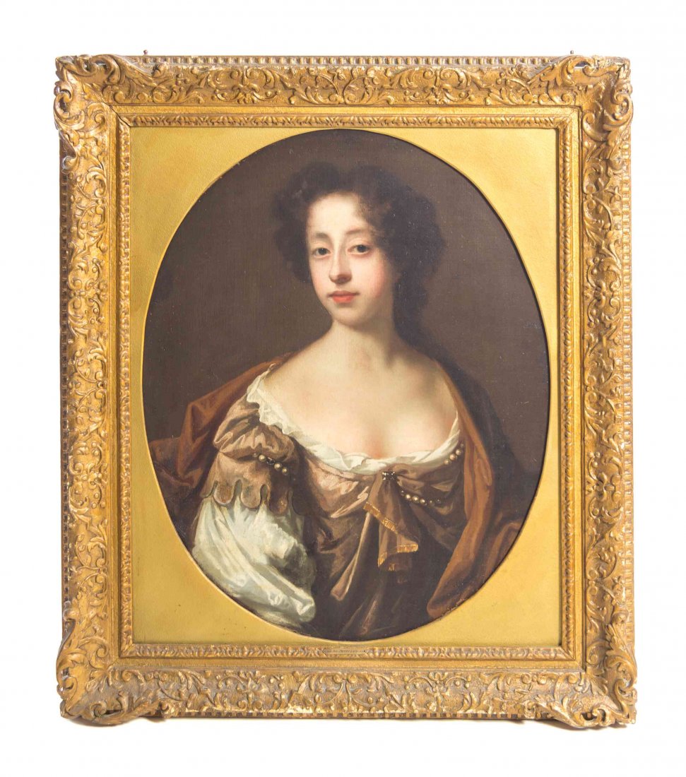 After Sir Peter Lely, (Dutch/British, 1618-1680),: After Sir Peter Lely (Dutch/British, 1618-1680) Untitled (Portrait of a Lady) oil on canvas 29 x 23 inches. Property from the Estate of a Prominent Midwest Collector