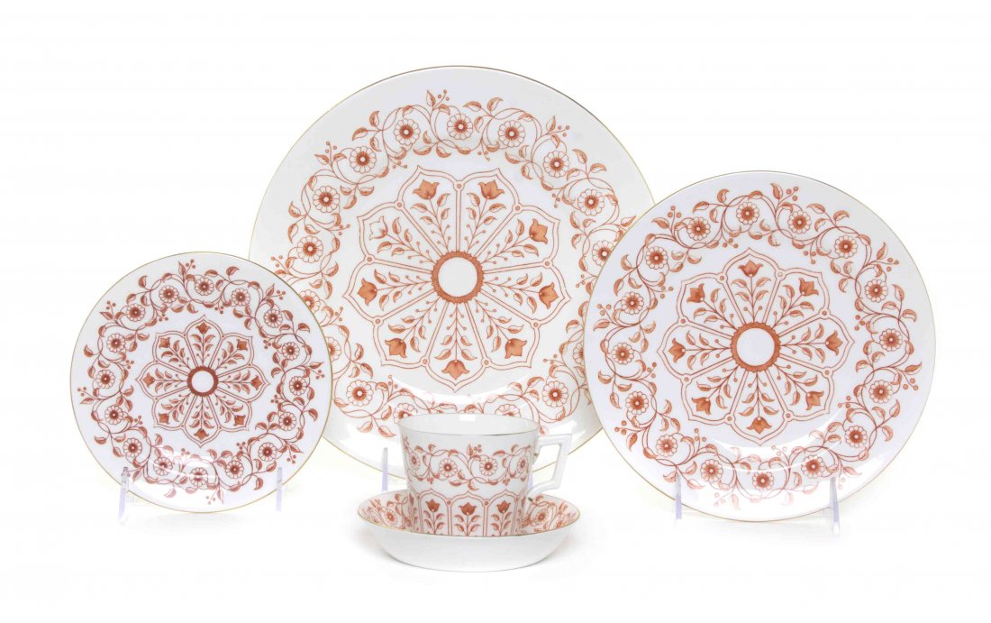 A Royal Crown Derby Partial Dinner Service, Diameter of: A Royal Crown Derby Partial Dinner Service, comprising twenty-four dinner plates, twelve salad plates, twelve bread plates, twelve coffee cups and fourteen saucers, each decorated to show a central me