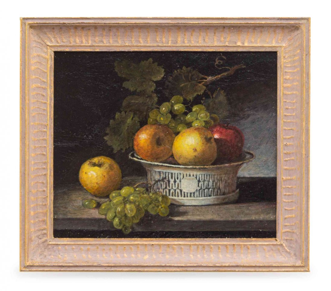 Paul Saltarelli, (Italian, 20th Century), Still Life: Paul Saltarelli (Italian, 20th Century) Still Life with Chinese Basket, after Raphaelle Peale oil on board signed on verso and dated 1994, edition 5 of 6 1 3/8 x 1 5/8 inches Property from the Estate 
