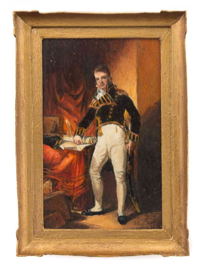 Marjorie Adams, (American, 20th century), Captain: Marjorie Adams (American, 20th century) Captain Charles Stewart, after Thomas Sully oil on canvas signed (verso) and dated 1984 2 1/8 x 1 1/4 inches. Property from the Collection of Cookie Ziemba, Lak