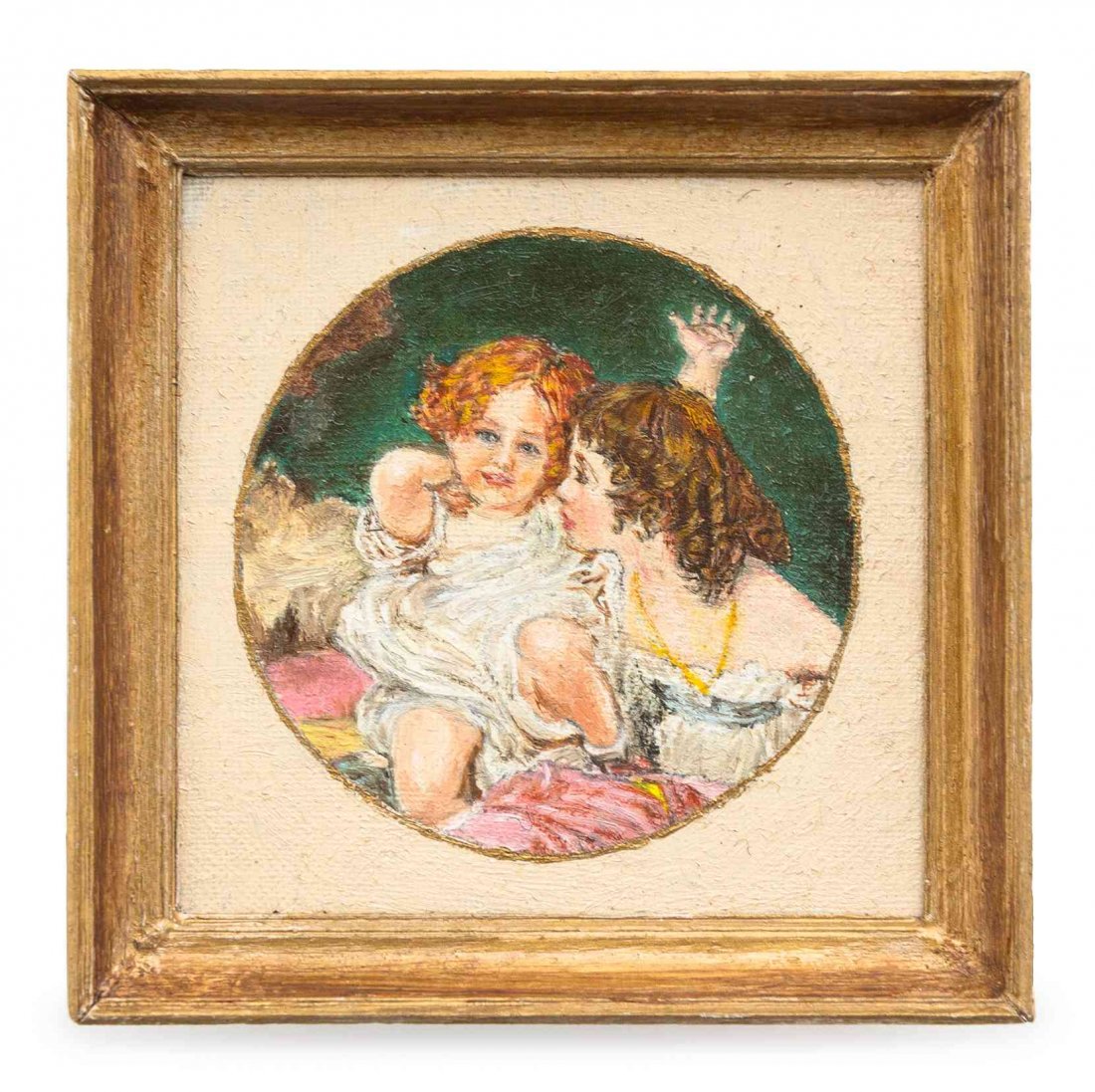 Marjorie Adams, (American, 20th Century), The Calamady: Marjorie Adams (American, 20th Century) The Calamady Children, after Sir Thomas Lawrence oil on board signed and dated 11-82 1 3/8 x 1 3/8 inches. Property from the Estate of Eunice Gold, Chicago, Ill