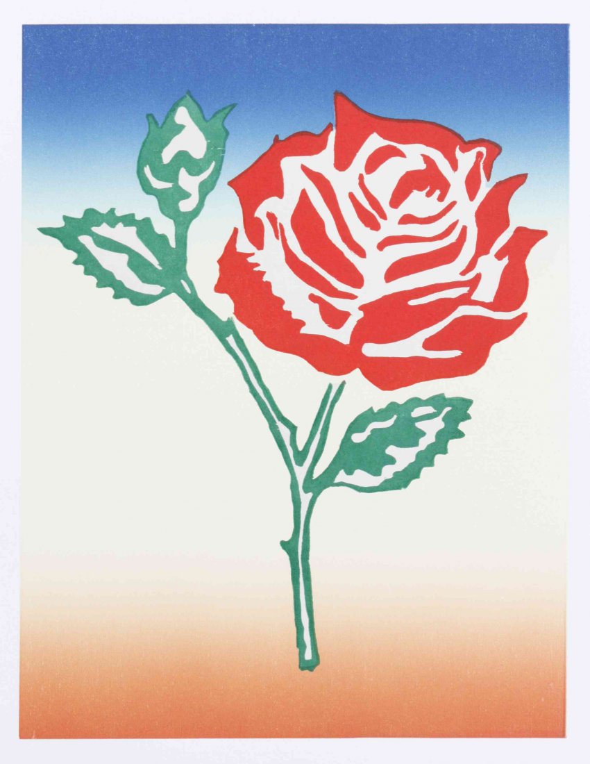 Donald Baechler, (American, b. 1956), Flowers, 1994 (a: Donald Baechler (American, b. 1956) Flowers, 1994 (a suite of 7 works) color woodcut edition PP 1/4, signed Donald Baechler and dated (lower right) Each: 15 x 11 1/2 inches. Property from the Collecti