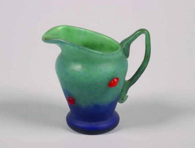 495: A Mottled Glass Ewer,