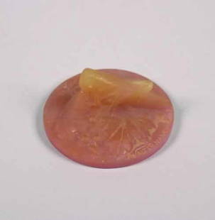 An A Walter Pate-de-Verre Paperweight,: An A Walter Pate-de-Verre Paperweight, in the form of a grasshopper,signed "A Walter Nancy."Diameter 2 1/4 inches.