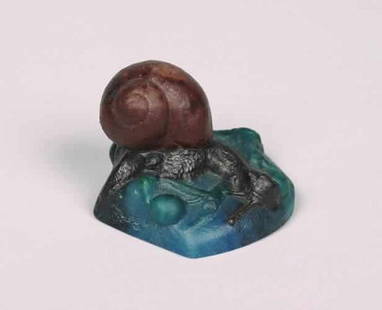 An A Walter Pate de Vere Paper Weight,: An A Walter Pate de Vere Paper Weight, modelled in the form of a snail on a berried branch.Height 2 1/4 inches.