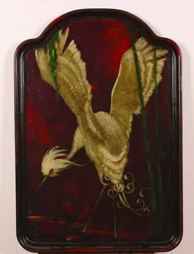 Stark Davis (American, b. 1885): Stark Davis (American, b. 1885) Crane with Outstretched Wings oil on boardsigned (lower right)38 x 23 inches.