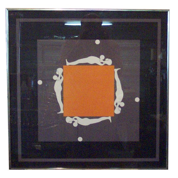 ERNEST TROVA "FALLING MAN" PRINT Lithogr: ERNEST TROVA "FALLING MAN" PRINT Lithograph on textured paper; in stainless steel frame, 25 1/4 x 25 1/4 in.