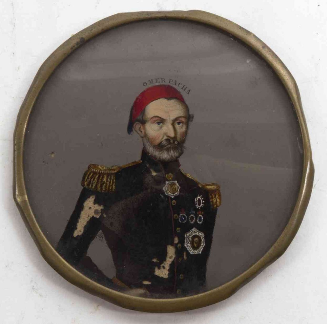 An Ottoman Portrait Medallion, Diameter 2 5/8 inches.: An Ottoman Portrait Medallion, of circular form depicting Omar Pasha in uniform. Diameter 2 5/8 inches. Property from the Chicago Historical Society, Chicago, Illinois