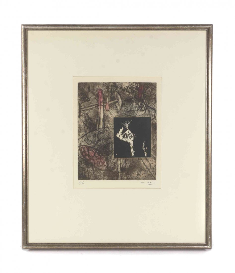 Roberto Matta, (Chilean, 1911-2002), From Les Voix: Roberto Matta (Chilean, 1911-2002) From Les Voix etching and aquatint with embossment edition 13/24, signed Matta (lower right) 10 1/4 x 8 1/4 inches.