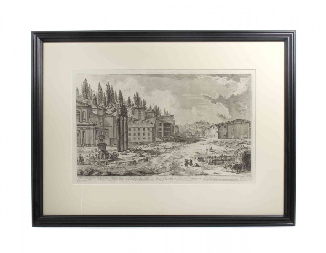 Giovanni Battista Piranesi, (Italian, 1720-1778),: Giovanni Battista Piranesi (Italian, 1720-1778) Veduta del Sito, ov'era l'antico Foro Romano, 1756 (later impression) etching with engraving 15 x 23 1/4 inches.