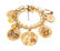 A 14 Karat Yellow Gold Charm Bracelet with Eight