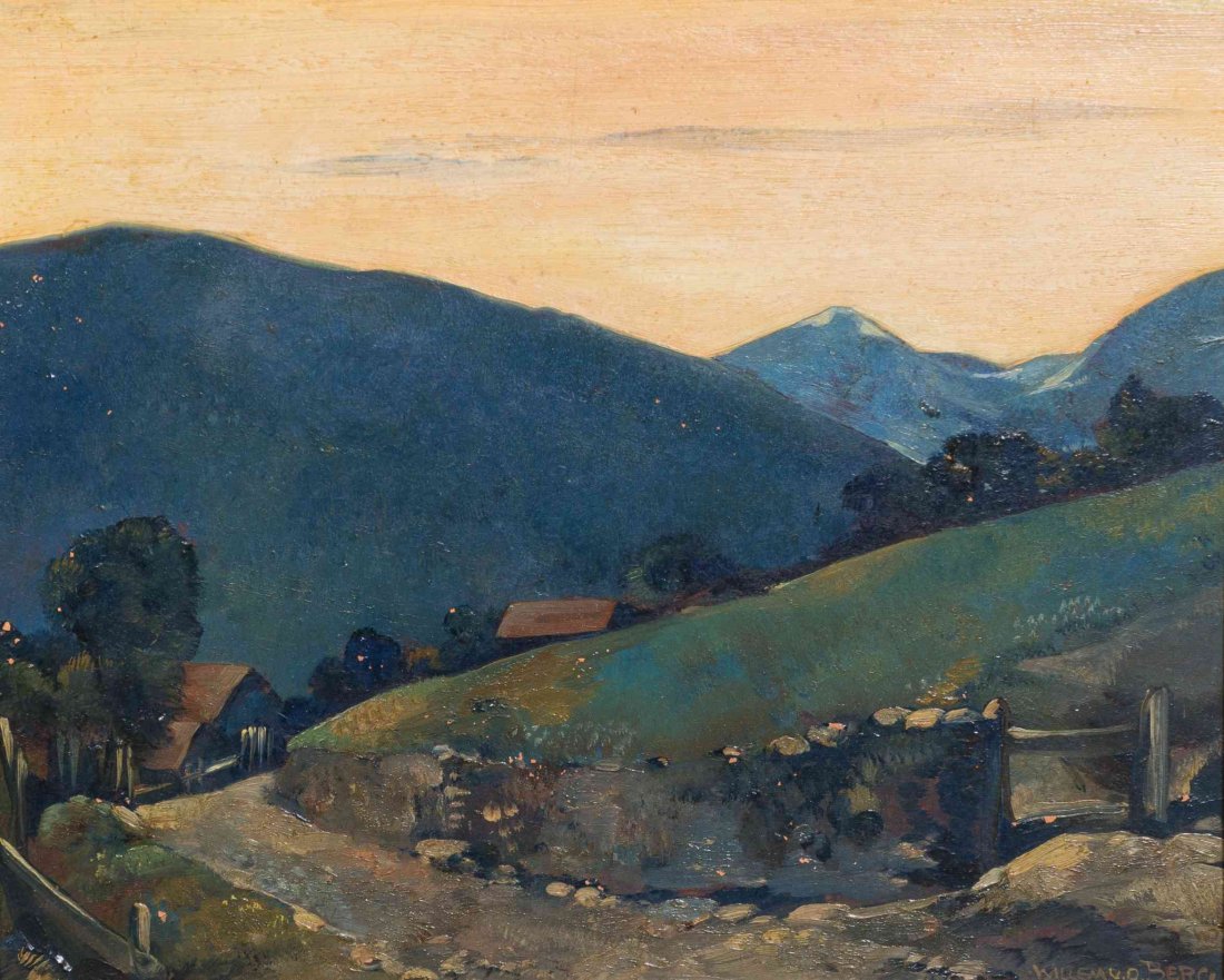 Willem van den Berg, (Dutch, 1886-1970), Country: Willem van den Berg (Dutch, 1886-1970) Country Landscape oil on board signed Willem van den Berg (lower right) 9 1/2 x 11 1/2 inches. Provenance: Guildhall Galleries, Ltd., Chicago