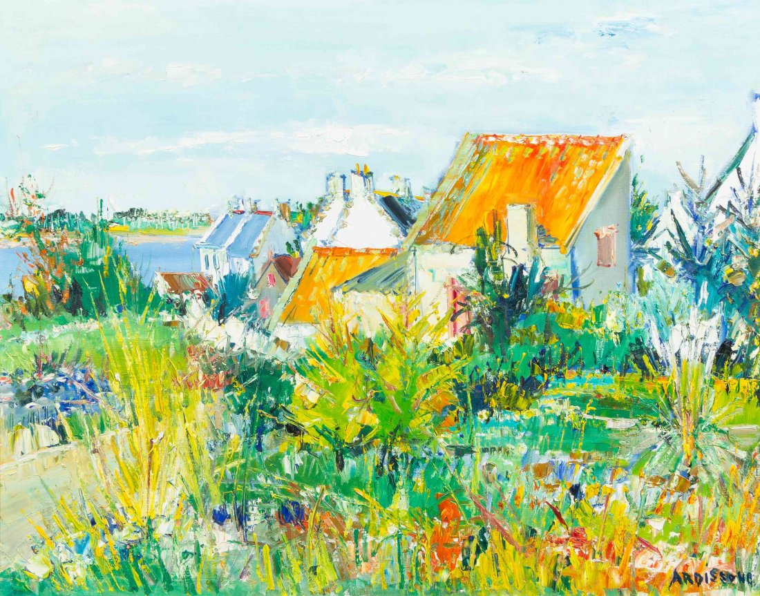 Yolande Ardissone, (French, b. 1927), Landscape: Yolande Ardissone (French, b. 1927) Landscape oil on canvas signed Ardissone (lower right) 29 x 36 inches. Property from the Collection of Dr. Nicholas Katris, Northbrook, Illinois Provenance: Wally F