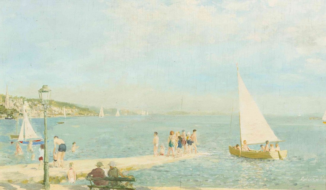 Henry Robertson Craig, (British, 1916-1984), Summer: Henry Robertson Craig (British, 1916-1984) Summer Days oil on board signed Robertson Craig (lower right) 12 x 20 inches. Property from the Collection of Dr. Nicholas Katris, Northbrook, Illinois Prove