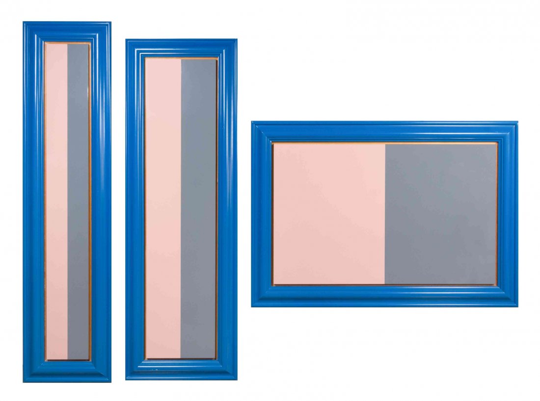 Christian Eckart, (Canadian, b. 1959), Odyssey (Diptych: Christian Eckart (Canadian, b. 1959) Odyssey (Diptych Variation), 1988 enamel on wood and formica laminate signed Christian Eckart, titled and dated (verso) Panel 1 of 3: 79 x 19 1/2 inches. Panel 2 o