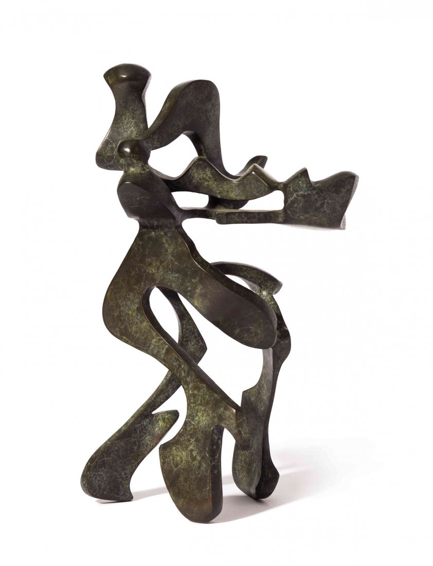 Bill Barrett, (American, b. 1935), Largo de Guardia, c.: Bill Barrett (American, b. 1935) Largo de Guardia, c. 2005 bronze signed Bill Barrett (bottom) Height: 12 inches. Condition: This work appears to be in basic good and stable condition.