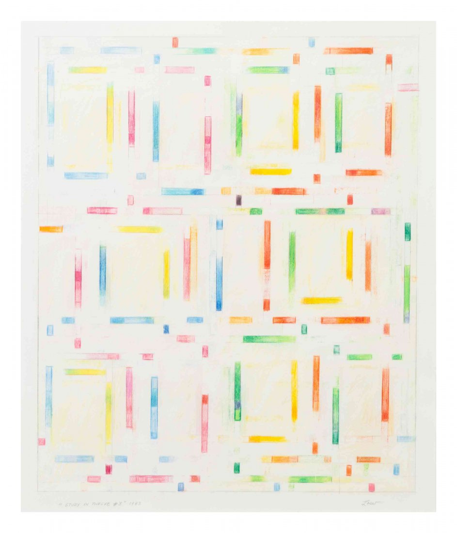 Michael Loew, (American, 1907-1985), Study in Twelve: Michael Loew (American, 1907-1985) Study in Twelve #3, 1982 acrylic and watercolor on paper signed Loew, titled and dated (lower right) 15 x 17 1/2 inches.