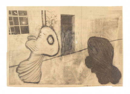 Christian Holstad, (American, b. 1972), I Look for: Christian Holstad (American, b. 1972) I Look for Kindness, 2001 graphite on erased newsprint signed Holstad, titled and dated (verso) 4 1/2 x 6 1/2 inches.