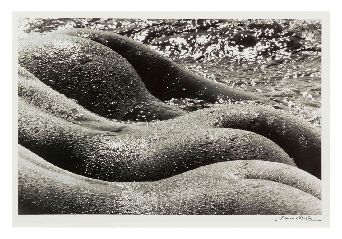 Lucien Clergue, (French, b. 1934), Les Geantes,: Lucien Clergue (French, b. 1934) Les Geantes, Camargue, 1978 gelatin silver print; printed 1990 signed Lucien Clergue (lower right); signed, titled and dated (verso) 9 5/8 x 14 1/4 inches. Condition: 