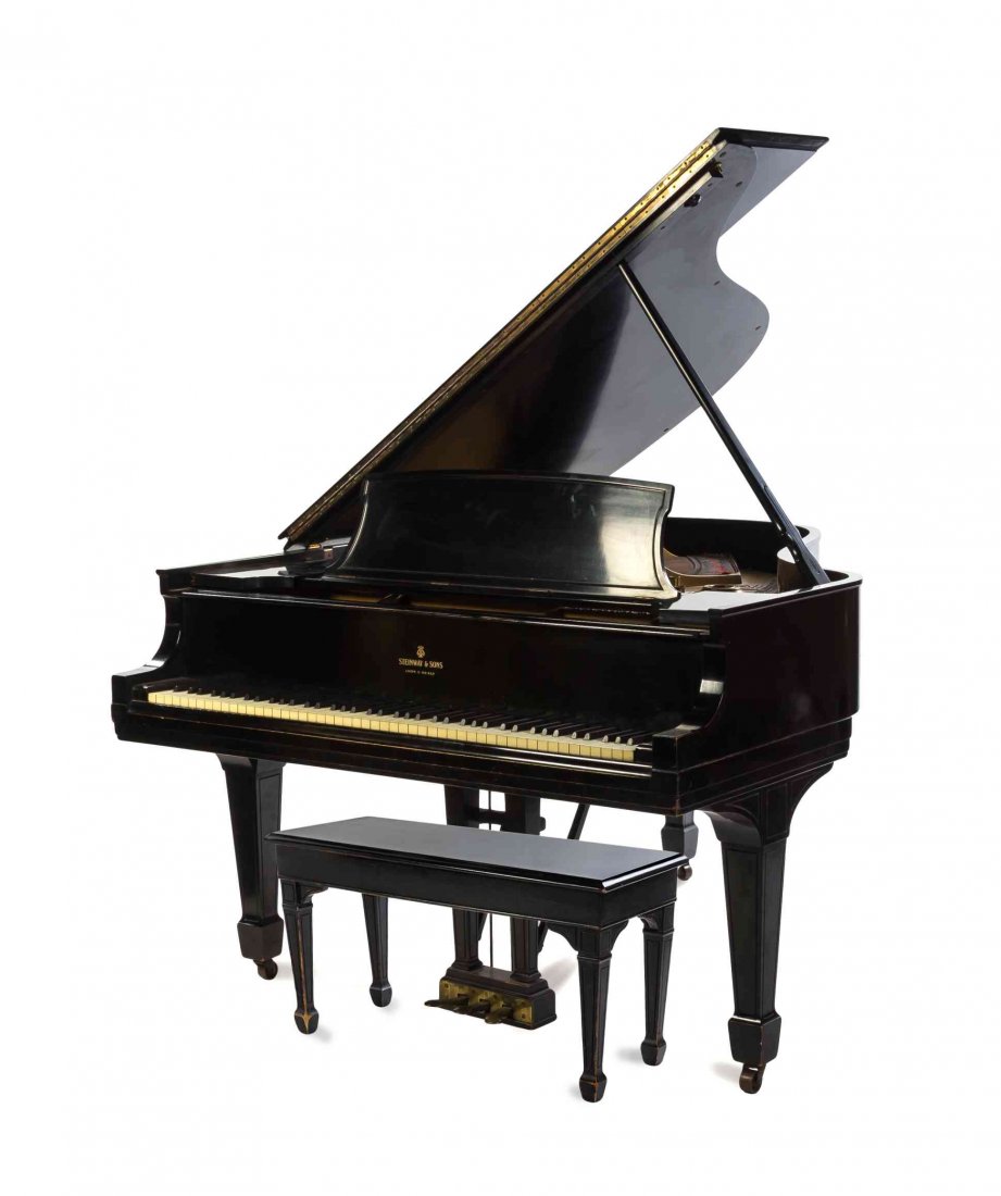 A Steinway & Sons Baby Grand Piano, 1930, Length 68: A Steinway & Sons Baby Grand Piano, 1930, serial number 270709, in a black lacquered case, together with a bench. Length 68 inches. Property from the Collection of Carole Easton, Culver City, Californ