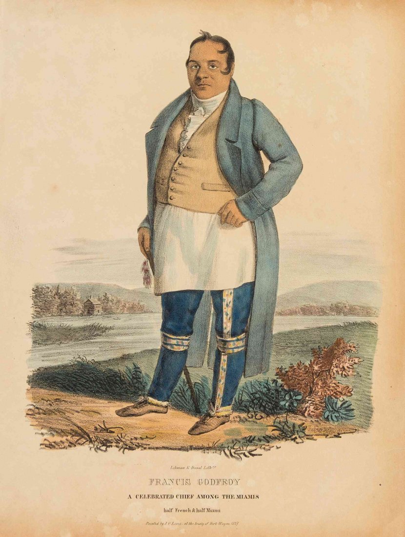 James Otto Lewis, (American, 1799-1858), Francis: James Otto Lewis (American, 1799-1858) Francis Godfroy, A Celebrated Chief Among the Miamis, Shounk-Chunk The Blackwolf, A Winnebago Chief, and She Sheba, or the Little Duck, A Celebrated Winnebago Ch