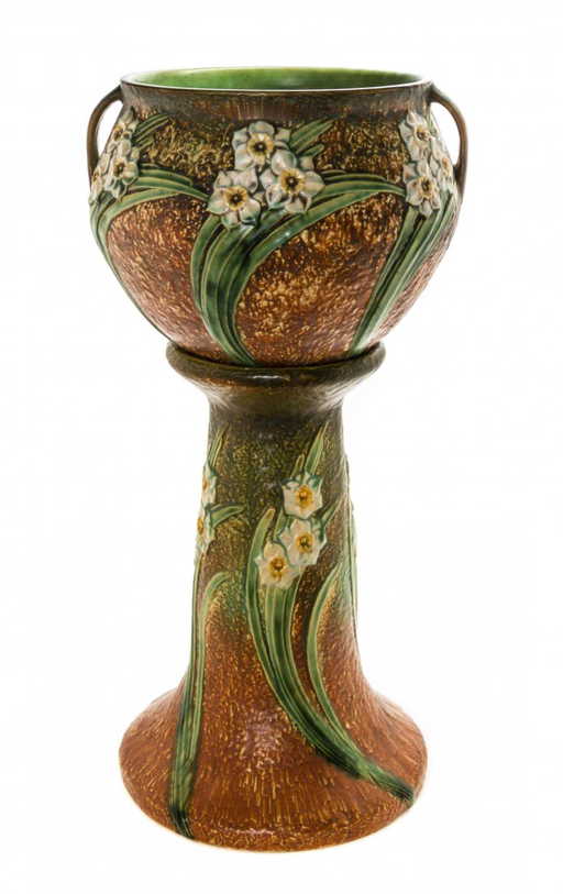 A Roseville Pottery Jardiniere and Pedestal, Height