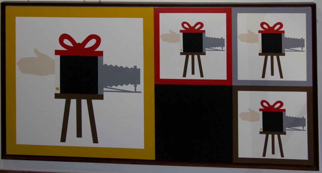 Jonmarc Edwards, (American, b. 1959), Four More: Jonmarc Edwards (American, b. 1959) Four More Intepretations of the Square oil on canvas 43 x 86 inches. Property from the Collection of the American Medical Association, Chicago, Illinois