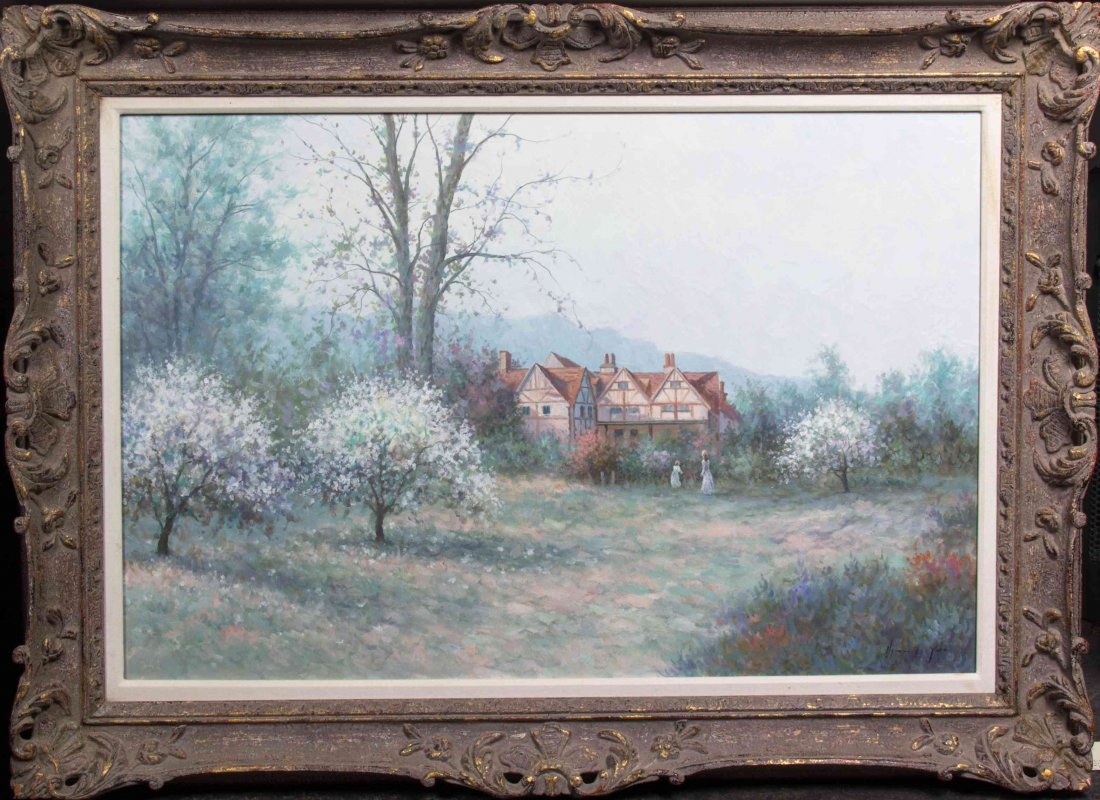 Hyun Bo Yoo, (Korean, b. 1946), Spring Time: Hyun Bo Yoo (Korean, b. 1946) Spring Time oil on canvas signed Hyun Bo Yoo (lower right) 24 1/4 x 36 inches.