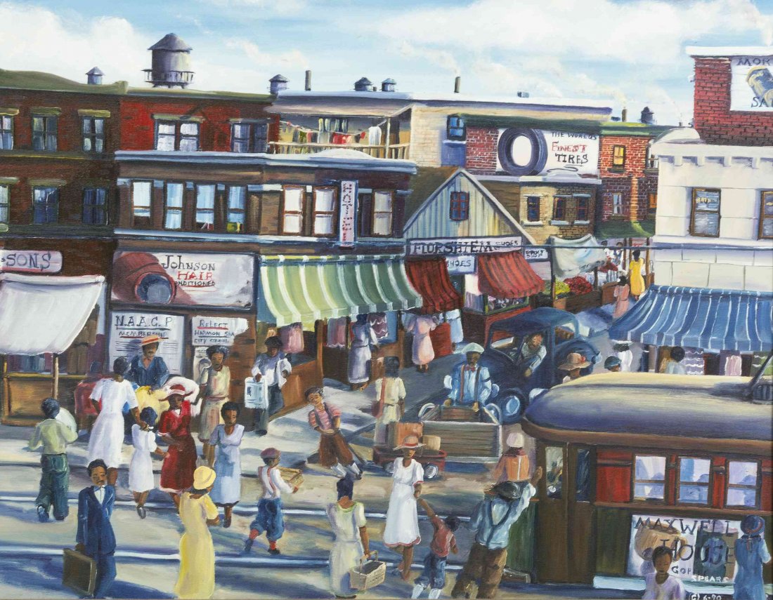Gregg Spearsßß, (American, 20th century), Chicago: Gregg Spearsßß (American, 20th century) Chicago Markets, 1990 oil on canvas signed Spears and dated (lower right) 24 x 30 inches. Property of a Gentleman, Chicago, Illinois