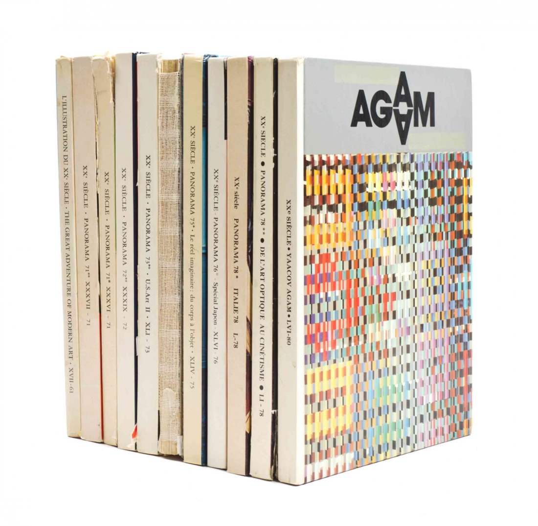 XXe SIECLE. A group of 11 issues, Paris; NY and Milan,: XXe SIECLE Paris: Bordas; New York: Tudor; Milan: Luigi Gennari, 1961-1980. 11 issues, comprising nos. 17, 36-37, 39-41, 44, 46, 50-51, and 56. 4to, original printed boards. Minor soiling to wraps on 