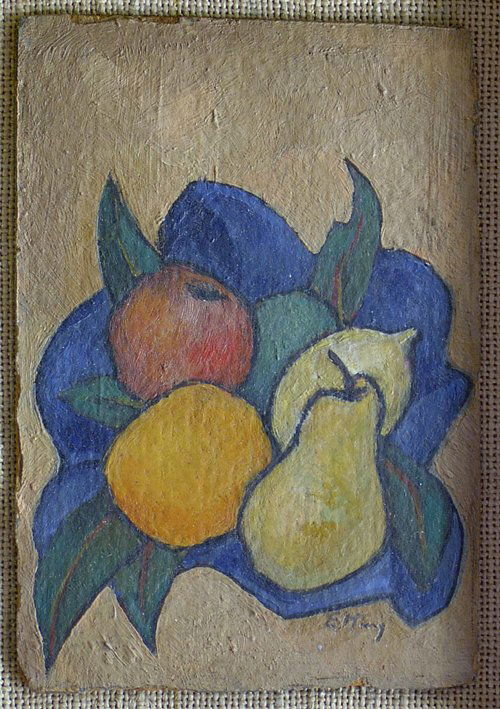 EMLEN ETTING (American 1905-1993) FRUIT: EMLEN ETTING (American 1905-1993) FRUIT signed, oil on card 4 3/8 x 3 in.