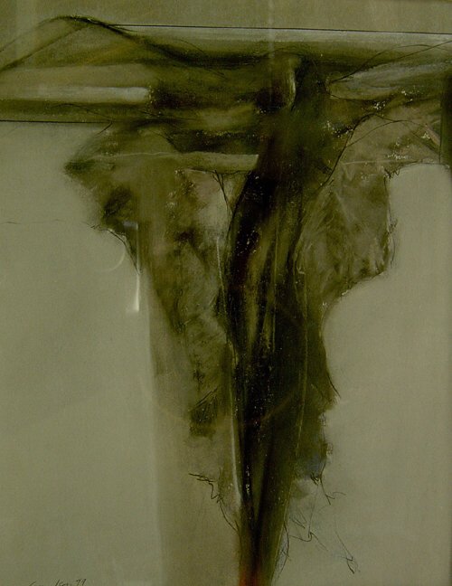 BRUCE SAMUELSON (American 20th Century): BRUCE SAMUELSON (American 20th Century) WINGED FIGURE signed and dated "79", pastel 13 1/2 x 10 1/2 in. and a companion by the same hand (2)