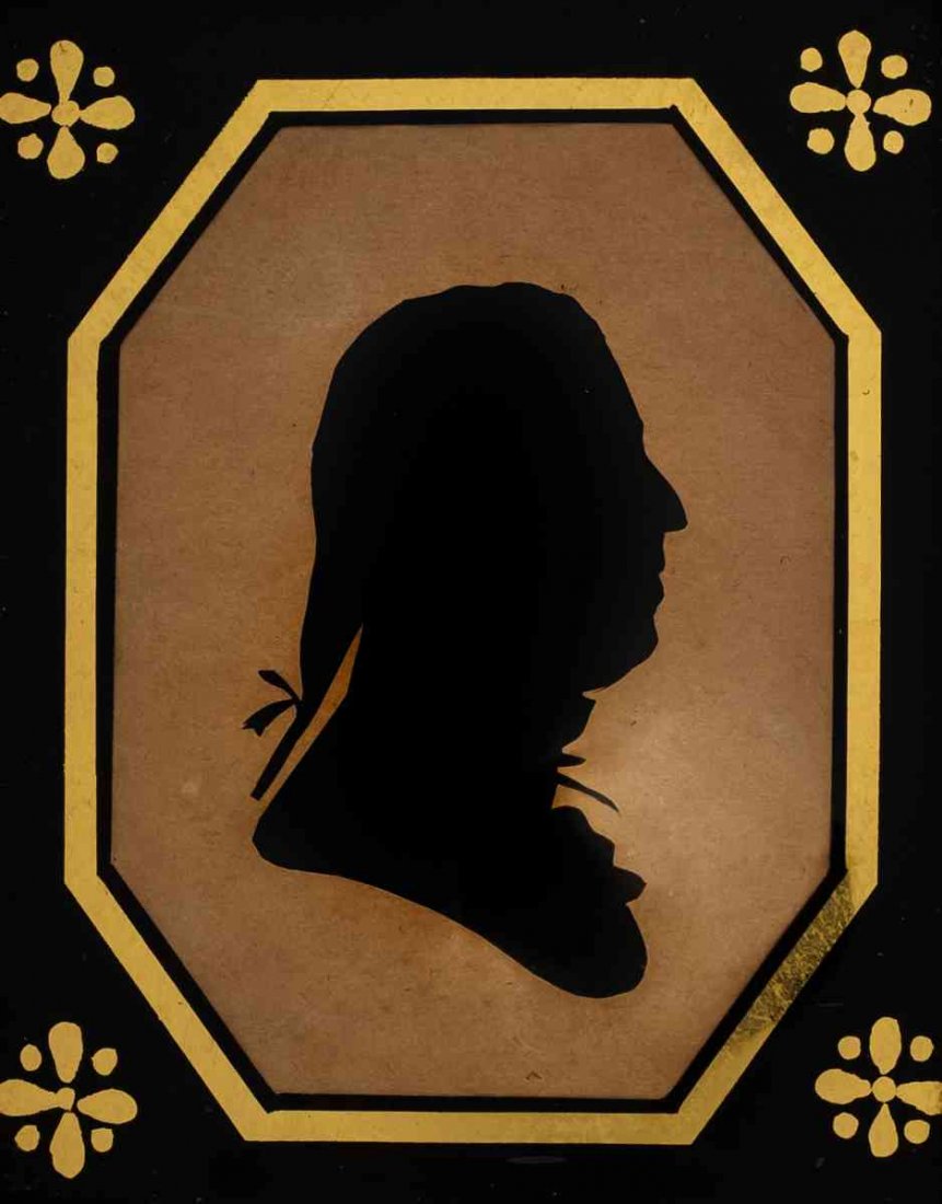 An 18th Century Framed Silhouette, Height 7 1/8 x 6 1/8: An 18th Century Framed Silhouette, depicting Lieutenant John Dover. Height 7 1/8 x 6 1/8 inches.