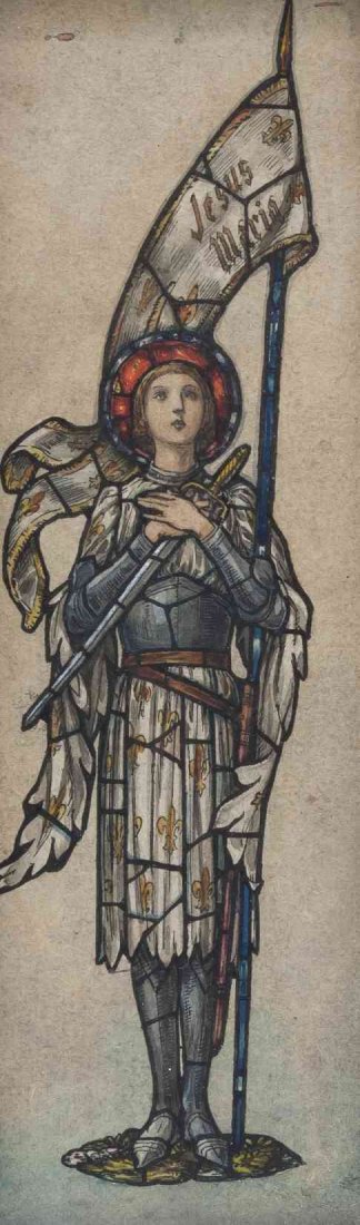 A Collection of Pre-Raphaelite Drawings of Stain Glass,: A Collection of Pre-Raphaelite Drawings of Stain Glass, comprising seven matted pencil examples and one framed hand painted example. Largest 10 x 6 1/2 inches.