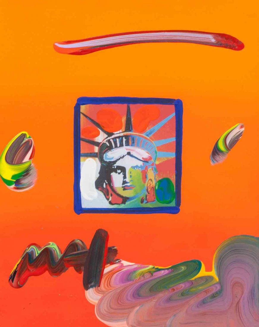 Peter Max, (American/German, b. 1937), Liberty Head II: Peter Max (American/German, b. 1937) Liberty Head II mixed media signed Max (lower left) 10 7/8 x 8 5/8 inches.