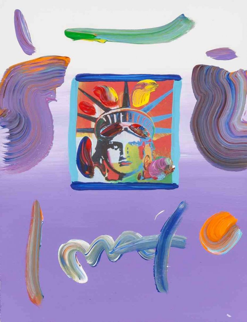 Peter Max, (American/German, b. 1937), Liberty Head II: Peter Max (American/German, b. 1937) Liberty Head II mixed media signed Max (lower center) 10 7/8 x 8 1/4 inches.
