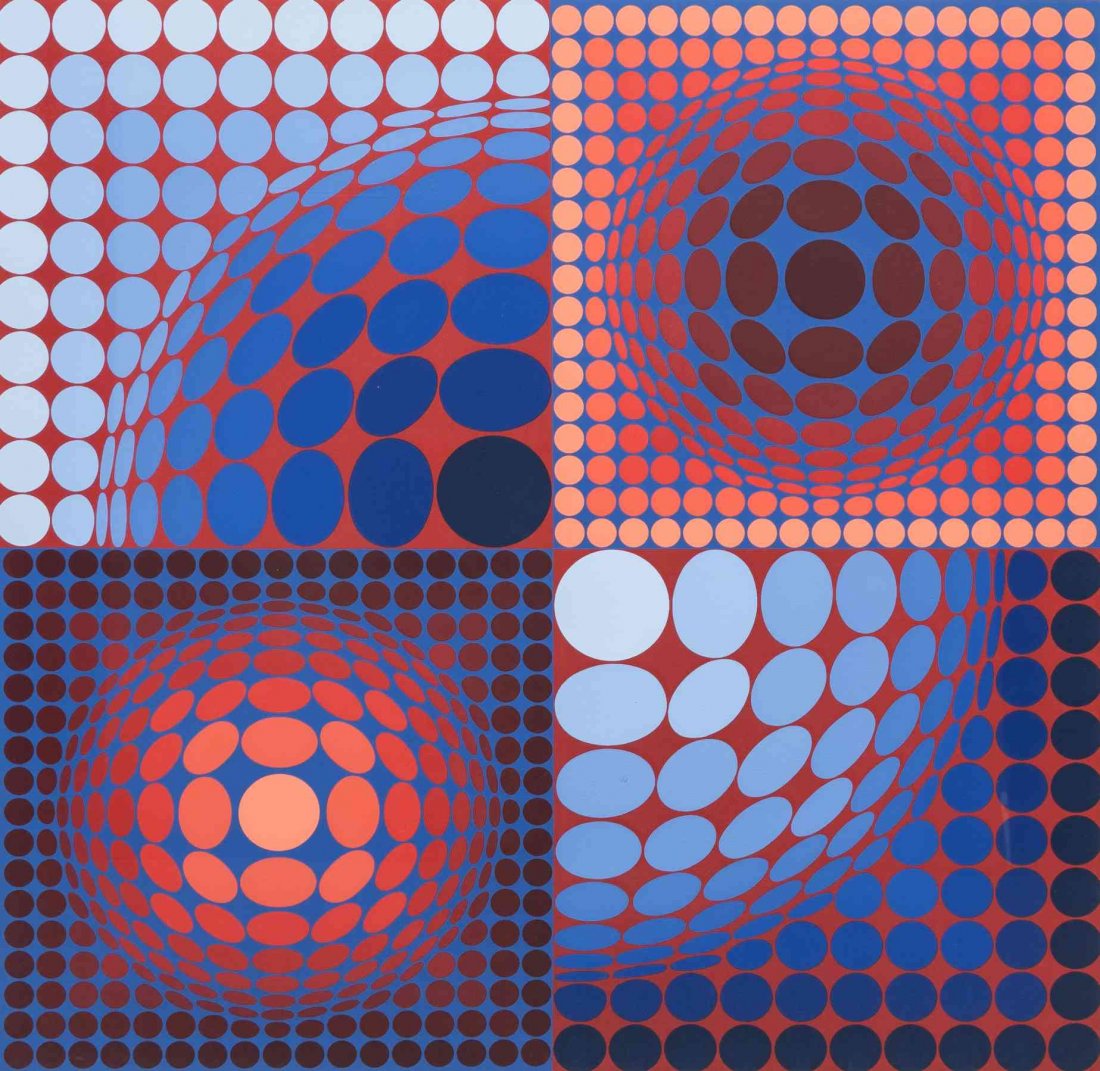 Victor Vasarely, (Hungarian/French, 1906-1997), Novega: Victor Vasarely (Hungarian/French, 1906-1997) Novega serigraph edition 204/250, signed Vasarely (lower right) 26 x 25 1/2 inches. Property from the Private Collection of Rona Steingart, Naples, Florid