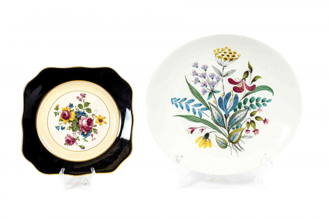 A Collection of Porcelain Plates, Diameter of first 8: A Collection of Porcelain Plates, comprising a set of twelve Fondeville Ambassador Ware salad plates and four Eva Zeisel plates, 16 items total. Diameter of first 8 inches. Condition: Ambassador Ware: