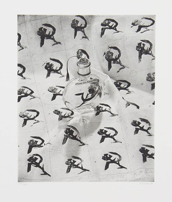 Rosemarie Trockel, (German, b. 1952), Rose van: Rosemarie Trockel (German, b. 1952) Rose van Kasanlak, 1990 photogravure edition XLIII/XLV 18 1/2 x 15 1/2 inches. Condition: Sheet size: 39 1/4 x 27 1/2 inches.
