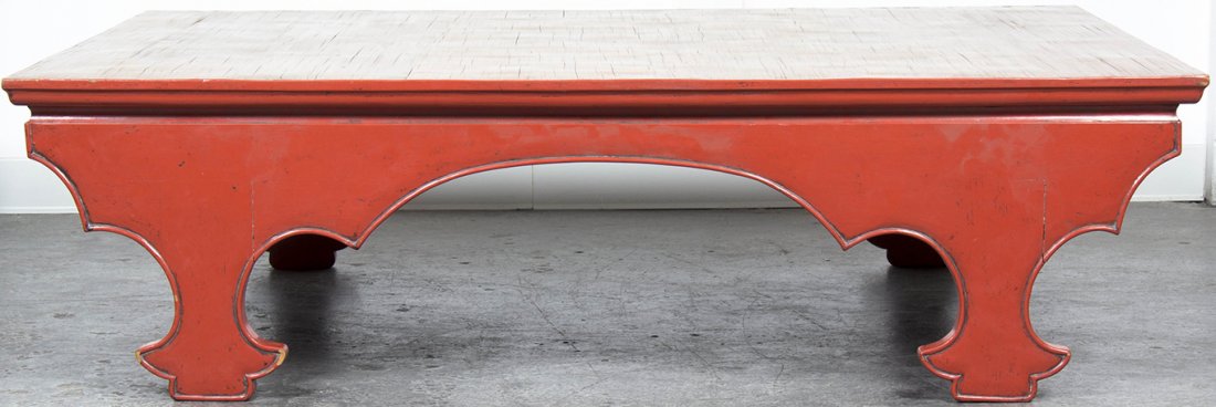 A Thai Teak Coffee Table. Height 16 1/2 x width 59 1/2: A Thai Teak Coffee Table. Height 16 1/2 x width 59 1/2 x depth 47 1/2 inches. Property from a Midwest Corporate Collection