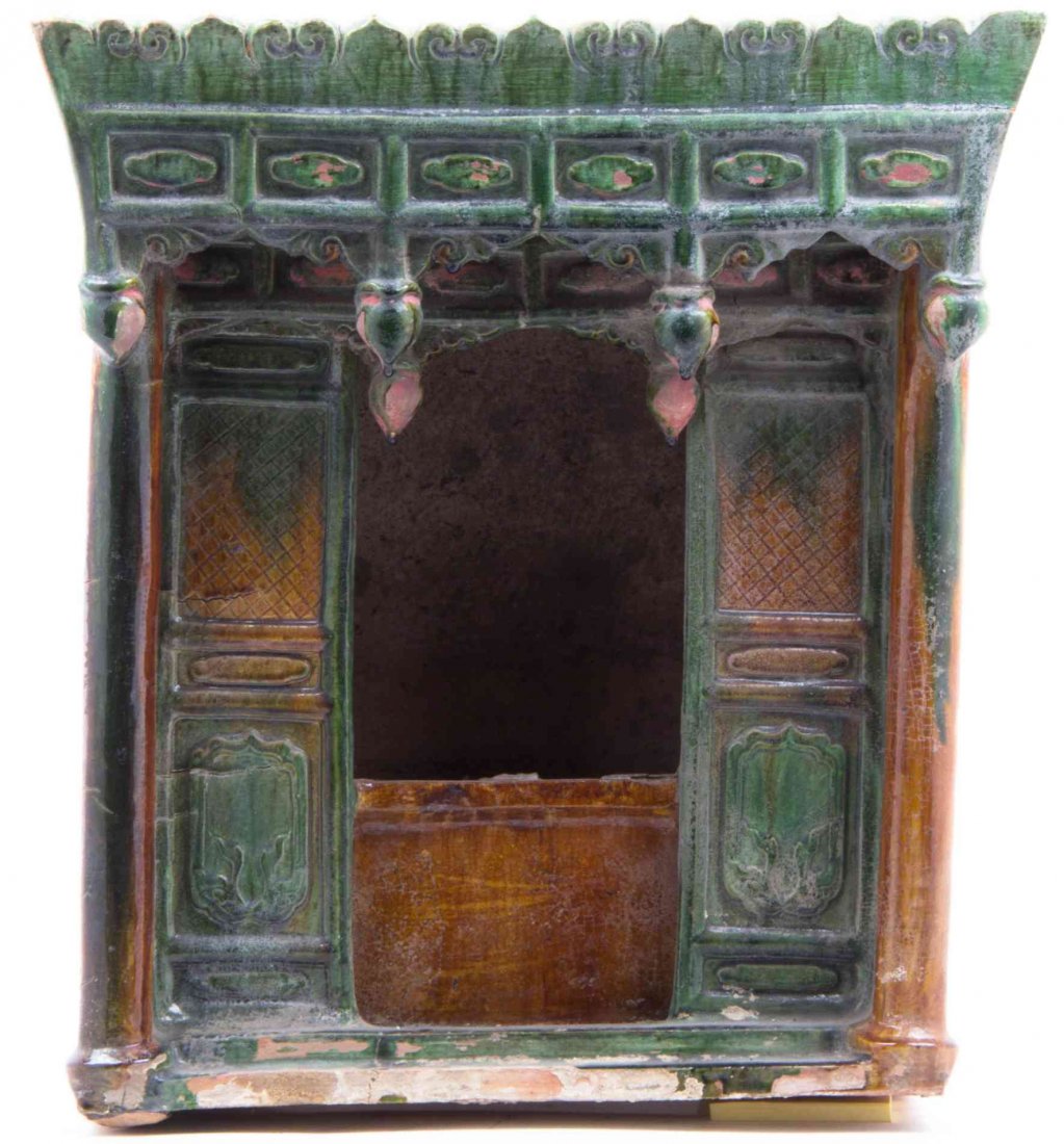 A Chinese Pottery Shrine, Height 18 inches.: A Chinese Pottery Shrine, of architectural form. Height 18 inches. Property from the May Weber, M.D., Collection, Chicago, Illinois to benefit the May Weber Anthropology Study Center at Loyola Univers