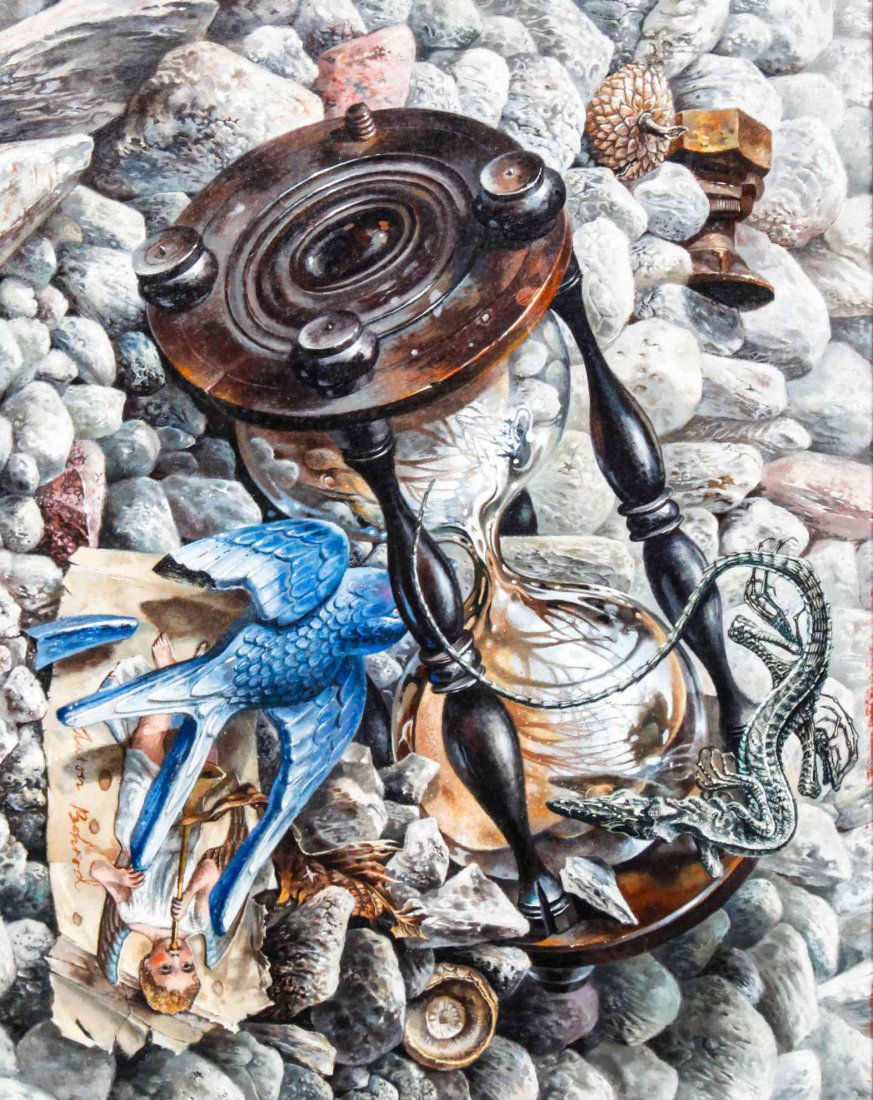 Aaron Bohrod, (Wisconsin, 1907-1992), Bird of Youth: Aaron Bohrod (Wisconsin, 1907-1992) Bird of Youth oil on board signed Aaron Bohrod (lower right); titled (verso) 8 x 10 inches. Property from the Lois D. Usinger Trust, Milwaukee, Wisconsin