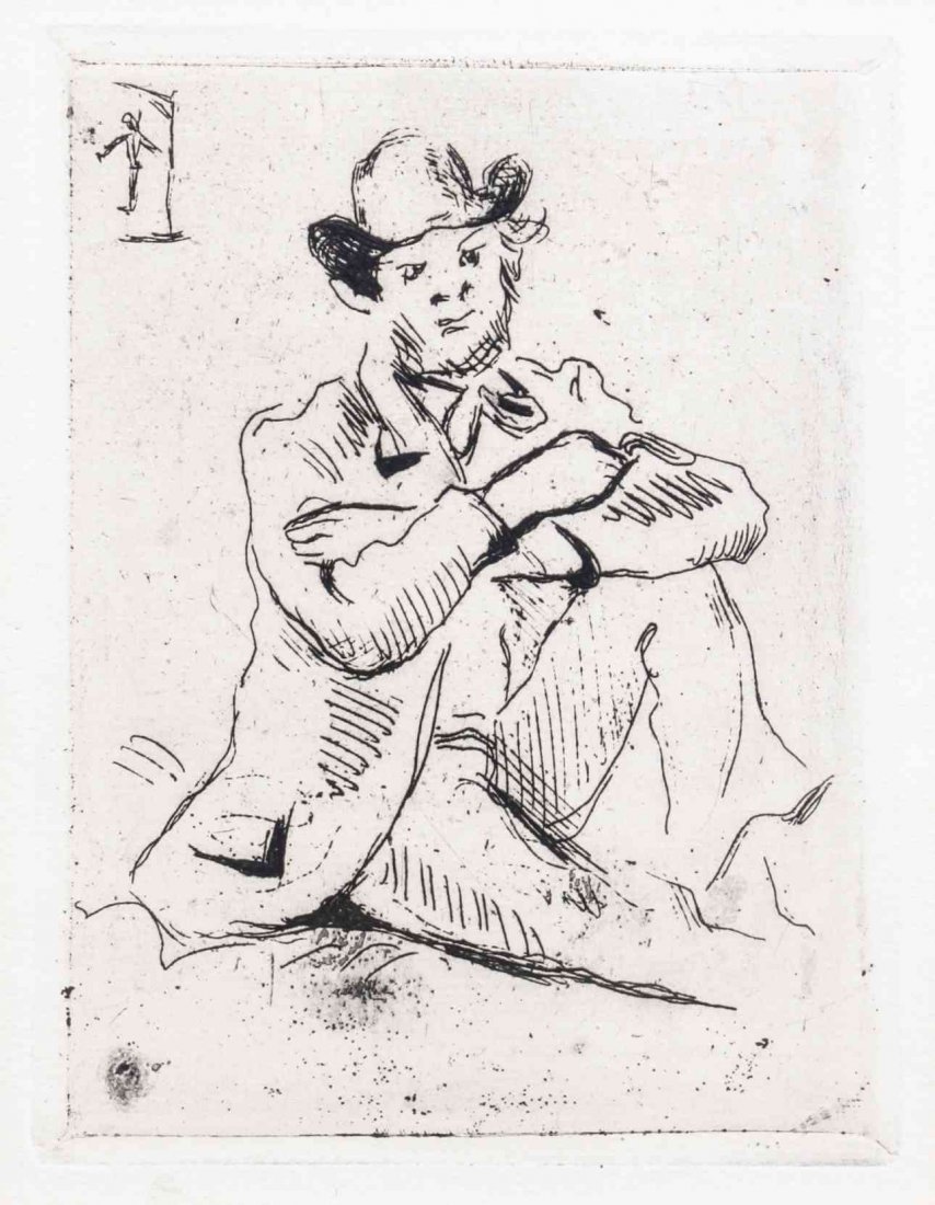 Paul Cezanne, (French, 1839-1906), Portrait of: Paul Cezanne (French, 1839-1906) Portrait of Guillaumin etching 6 1/2 x 4 3/4 inches. Property from the Estate of Dr. Leslie L. and Roma B. Foldy, Cleveland, Ohio