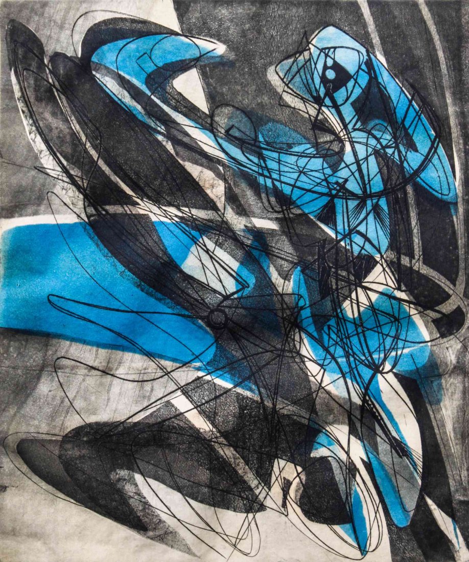 Stanley William Hayter, (British, 1901-1988), Jeux d': Stanley William Hayter (British, 1901-1988) Jeux d' eau, 1953 etching edition HC 14/20, signed Stan Hayter, titled and dated (lower right) 14 1/2 x 12 inches. Property from the Estate of Dr. Leslie L.