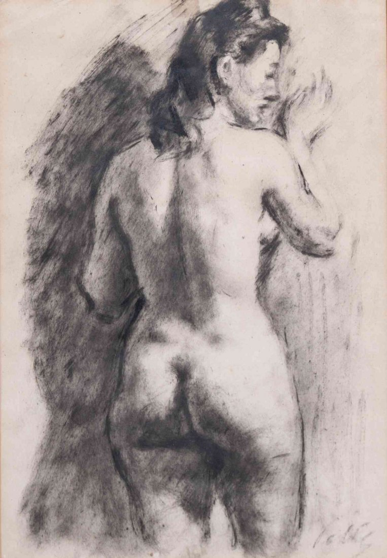 George Kolbe , (German, 1877-1947), Standing Nude: George Kolbe (German, 1877-1947) Standing Nude charcoal signed Kolbe (lower right) 11 3/4 x 7 3/4 inches.