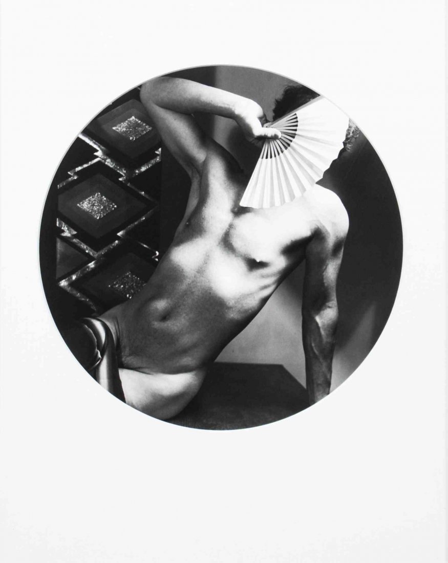 Rolf Koppel, (German, b. 1937), Self Portrait with Fan: Rolf Koppel (German, b. 1937) Self Portrait with Fan I and Self Portrait with Fan III (two works) gelatin silver print each signed Rolf Koppel and titled (verso) Each: 12 3/4 x 12 3/4 inches. Property